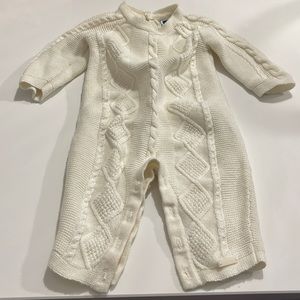 Janie and Jack barely worn cable knit coveralls! 3-6M